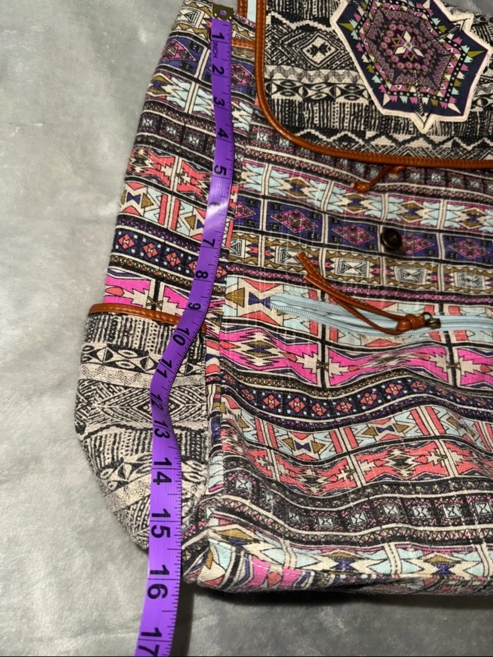 Mossimo Supply Co. Canvas Backpack with Pink Multi Aztec Print